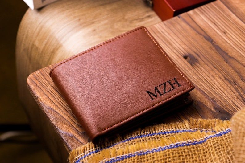 Personalized Wallet,Mens Wallet,Engraved Wallet,Groomsmen Wallet,Leather Wallet,Custom Wallet,Boyfriend Gift for Men,Gift for Him Brown Red