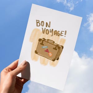 ¡Buen viaje! Diseño de maleta - Tarjeta imprimible de despedida - PDF instantáneo, tarjeta de felicitación, diseño sencillo