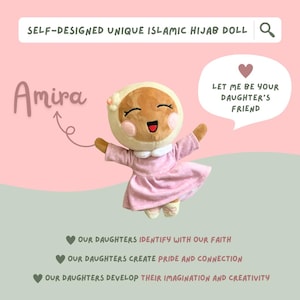 Cute Islamic Hijab Doll - Soft & Unique toy for girls - Islamic kids gift - Muslima Toy _ Nursery Decor