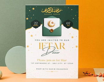 Editable Iftar Dinner Invitation Template: Ramadan Printable (5x7 inches)