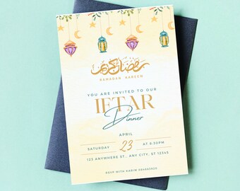 Editable Iftar Dinner Invitation Template: Ramadan Printable (5x7 inches)