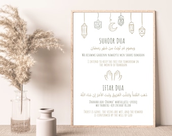 Ramadan Duas Printable: Suhoor & Iftar Prayer (Digital Download)