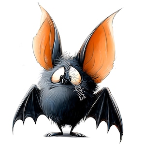 Funny Cute Bats Clipart 15 JPG White Background 300 dpi Digital Download High Quality Prints Sublimation Journal Cards Stickers Halloween
