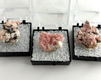 Rhodochrosite Crystals YOU PICK, Pink Raw Rhodochrosite Thumbnail Mineral Specimens from Colorado, with Galena Quartz Pyrite Calcite