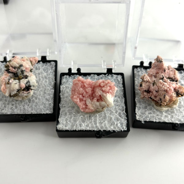 Rhodochrosite Crystals YOU PICK, Pink Raw Rhodochrosite Thumbnail Mineral Specimens from Colorado, with Galena Quartz Pyrite Calcite