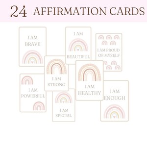 Tarjetas imprimibles de afirmaciones positivas y mindfulness para niños