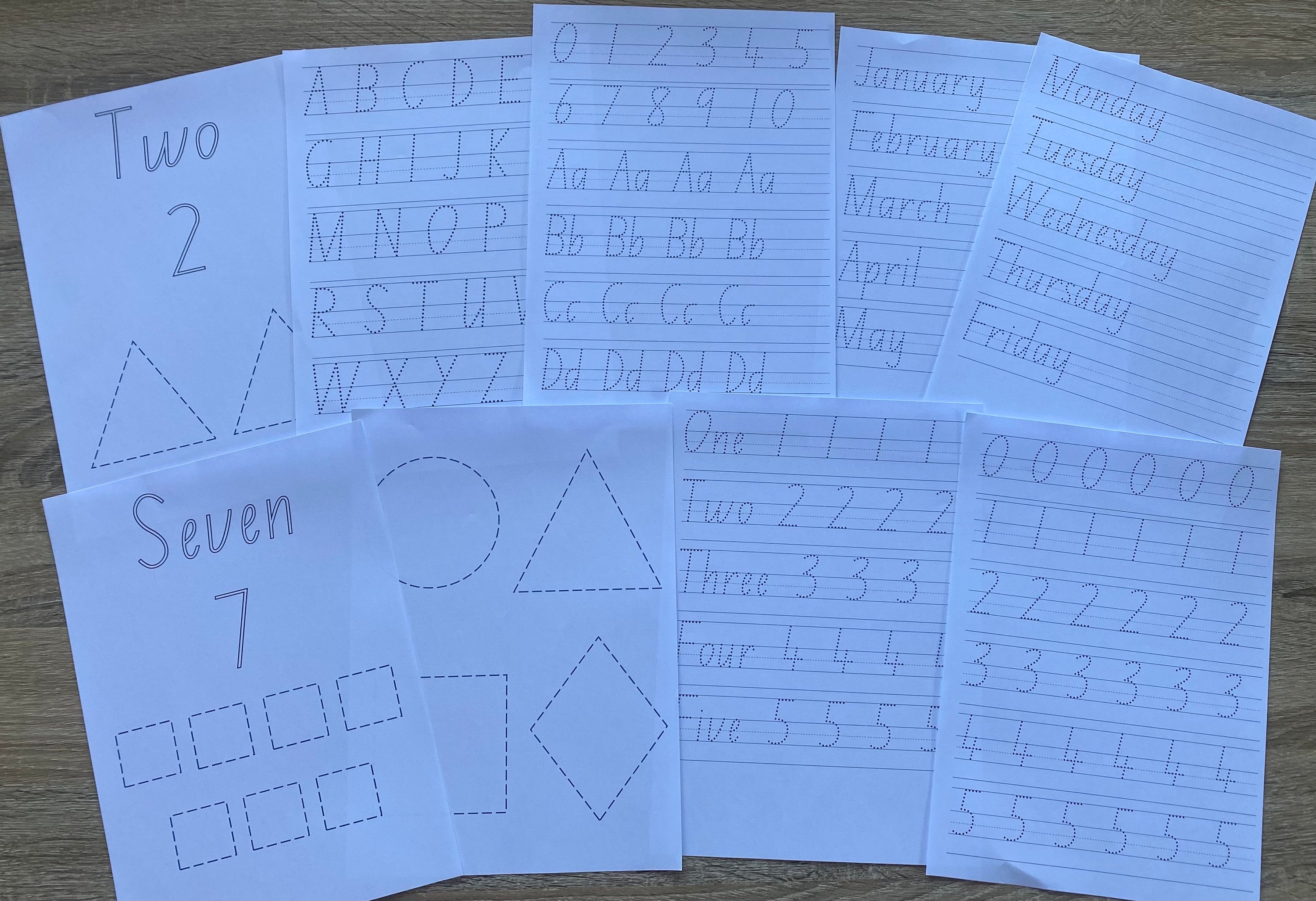 30 Handwriting Worksheets / Alphabet Letters / Numbers / Etsy