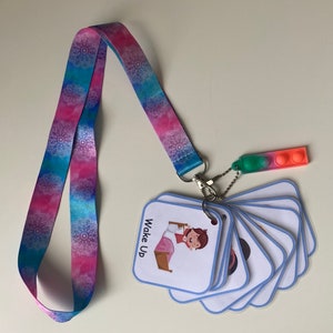 Children morning routine communication cards keyring