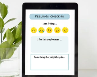 Feelings check-in/ Emotional Regulation/ Childrens Feelings / worksheet