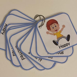 Emotions and feelings communication cards keyring (Boy)