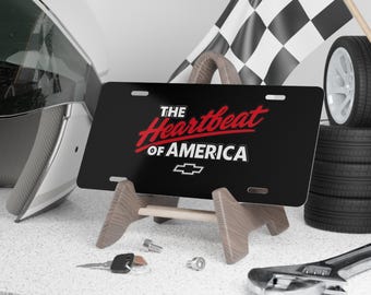 Chevrolet-ijdelheidsplaat, Chevy Truck-plaat, Heartbeat of America-plaat, autoaccessoire, kentekenplaat, voertuigdecor