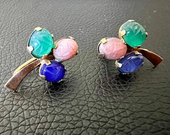 Scarab Beetle Earrings, 1/20 12K Gold Filled, Screwback Earrings, Egyptian Revival Jewelry, Mid Century Collectable