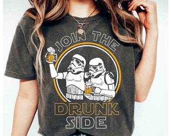 Funny Stormtrooper Join To The Drunk Side Retro T-shirt, Star Wars Day 2024 Drinking Beer Tee, May the 4th Shirt, Galaxy's Edge Family Trip