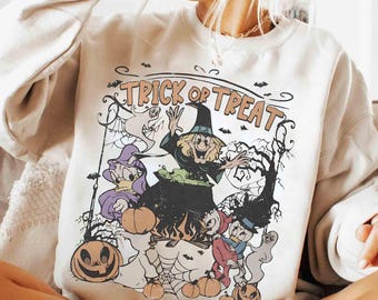 Disney Halloween Costume Huey Dewey Louie Duck Witch Hazel Shirt, Donald Duck Disney Trick Or Treat T-shirt, Disneyland Halloween Party Tee