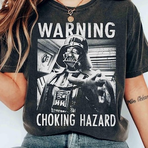 Retro Star Wars Darth Vader Choking Hazard Vintage Graphic T-shirt, Galaxy&#39;s Edge Family Trip Shirt, May The Force Be With You Tee