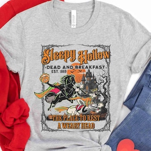 Comfort Colors The Headless Horseman Shirt, Disney Halloween Sleepy Hollow Dead And Breakfast Tee, Disneyland Halloween Party 2026 Gifts image 4