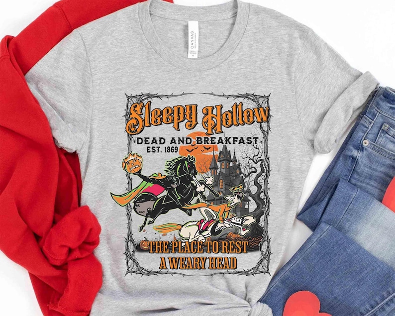 Comfort Colors The Headless Horseman Shirt, Disney Halloween Sleepy Hollow Dead And Breakfast Tee, Disneyland Halloween Party 2026 Gifts image 4