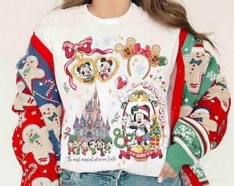 Vintage Mickey And Friends Christmas Shirt, Disney Christmas Shirt, Mickey Holiday Lights Shirt, Disney Family Matching Christmas Shirt