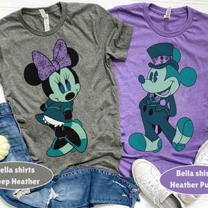 Camiseta de Halloween de Mickey y Minnie con disfraz de pareja de Disney, Mansión Embrujada, Camiseta de la fiesta no tan aterradora de Mickey, Regalo para vacaciones familiares en Disneyland