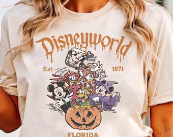 Retro Disneyworld Florida Est 1971 Halloween Shirt, Disney Mickey & Friends Skeleton Tee, Mickey's Not So Scary Halloween Party 2026 Trip