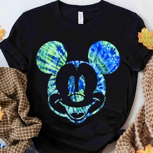 Cute Mickey Mouse Head Green Tie Dye T-Shirt, Disney Mickey And Friends Tee, WDW Magic Kingdom Disneyland Vacation Holiday Birthday Gift