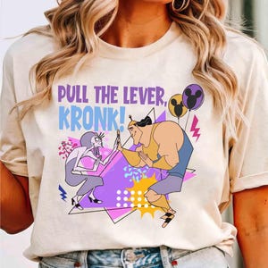 Retro 90s Yzma And Kronk Pull The Lever Shirt, Disney The Emperor&#39;s New Groove Tee, Magic Kingdom Disneyland Family Vacation Holiday Gift