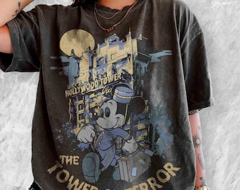 Vintage Retro Disney Tower of Terror Shirt, Mickey Mouse Twilight