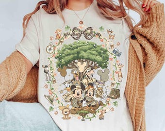 Coquette Bow Disney Animal Kingdom Shirt, WDW Mickey & Friends Leopard Safari Mode Let's Get Wild Tee, Disney Girls Trip 2026 Matching Shirt