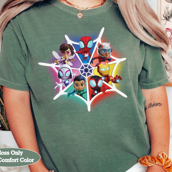 Marvel Spidey and His Amazing Friends Avengers Team-Up Shirt, MCU Fans Marvel Studios Unisex Comfort Colors® Tshirt Family Birthday Gift Tee