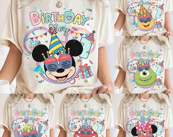 Customize All Disney Characters Birthday Squad Shirt, Mickey & Friends Birthday Boy Tee, Disney Birthday Family Gift, Best Birthday Ever