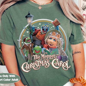 Retro 90s The Muppet Christmas Carol Characters Group T-shirt, Kermit the Frog Gonzo Miss Piggy Xmas Movie Vintage Tee, Magic Kingdom Gift
