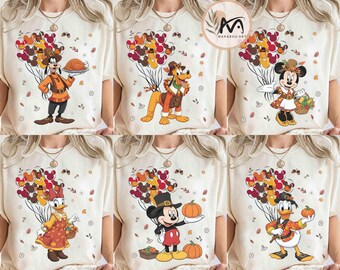 Comfort Colors® Mickey And Friends Thanksgiving Shirt, Disney Thanksgiving T-Shirt, Happy Thanksgiving 2026 Tee, Autumn Family Matching Tee
