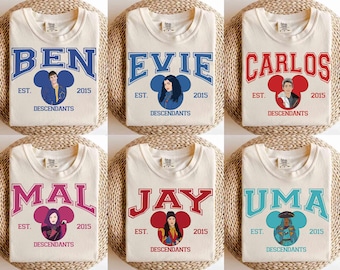 Vintage Disney Descendants Characters Group Shirt, Descendants Movie Matching Tee, Disney Descendants 2026 shirt, Disneyland Family Trip Tee