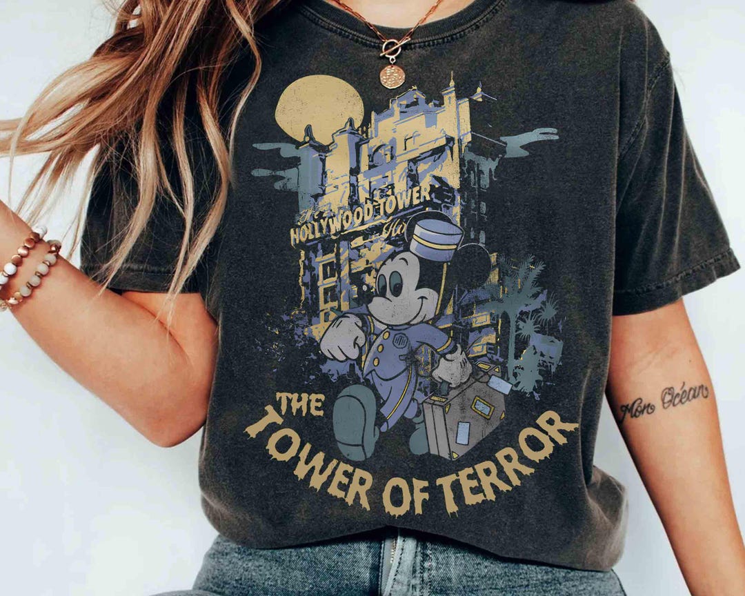 Vintage Retro Disney Tower of Terror Shirt, Mickey Mouse
