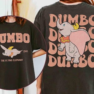 Two-sided Disney Dumbo The Flying Elephant Vintage T-shirt, Cute Disney Dumbo Kids & Toddler Tee, Disneyland Family Vacation 2025 Trip Gift