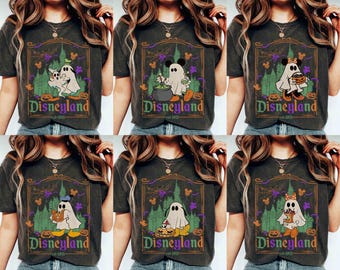 Vintage Disney Mickey & Friends Halloween Ghost Shirt, Disneyland Est 1955 Halloween Tee, Castle Halloween Family Matching Holiday 2026 Trip