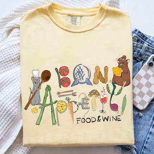 Ratatouille Little Chef Remy Emile Bon Appetit Disney Shirt, Epcot International Food & Wine Festival 2025, Anyone Can Cook Remy Snack Drink
