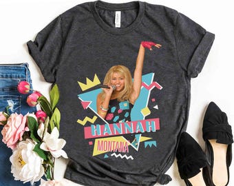Disney Channel Hannah Montana Retro 90-tals porträtt T-shirt, Disney Hannah Montana musiklogotyp T-shirt, Tjejresa, Den andra sidan av mig, WDW-resa
