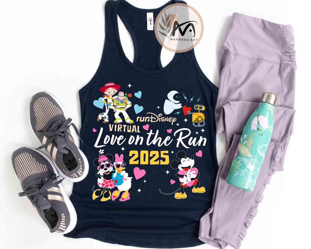 Rundisney Virtual Love on the Run 2025 Tank Top, WDW Happy Valentine's
