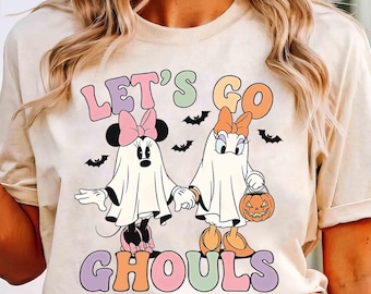 Disney Let's Go Ghouls Minnie Daisy Halloween Ghost T-shirt, Disneyland Girls Trip Halloween Shirt, Boo To You Spooky Season Bestie Trip