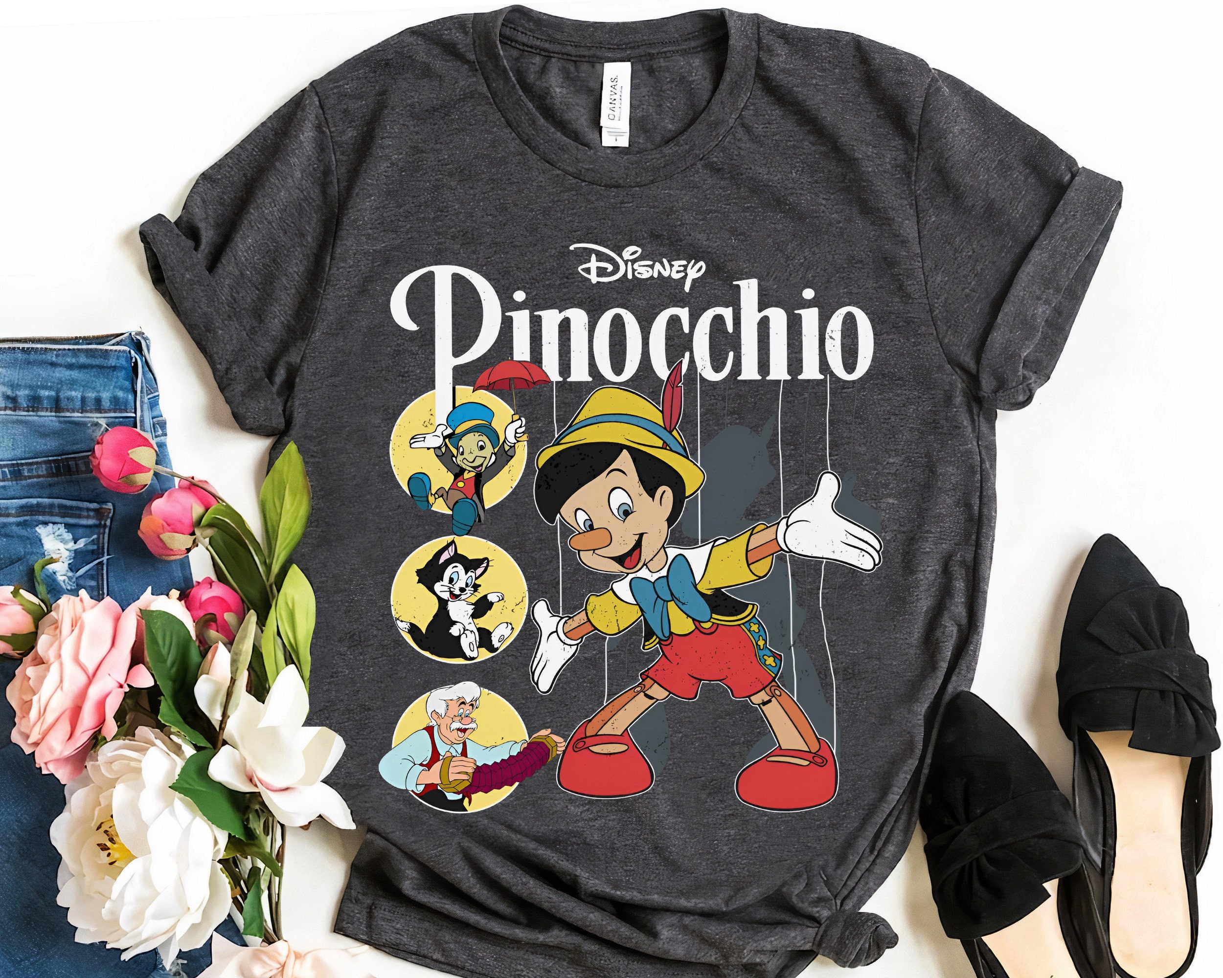 Pinocchio Vintage Movie Characters Group Shot, Disney Pinocchio 