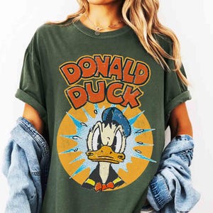 Camiseta divertida con retrato del Pato Donald de Disney Mickey y sus amigos, camiseta del Pato Donald enojado, camiseta de regalo de cumpleaños familiar de WDW Magic Kingdom
