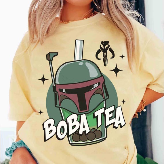 Funny Boba Fett Bubble Tea Shirt, Star Wars Bounty Hunter Tee