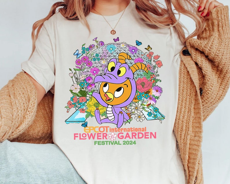 Disney Epcot International Flower and Garden Festival 2024 Shirt, Cute Orange Bird Epcot Center Tee, Walt Disney World Family Vacation Gift image 1