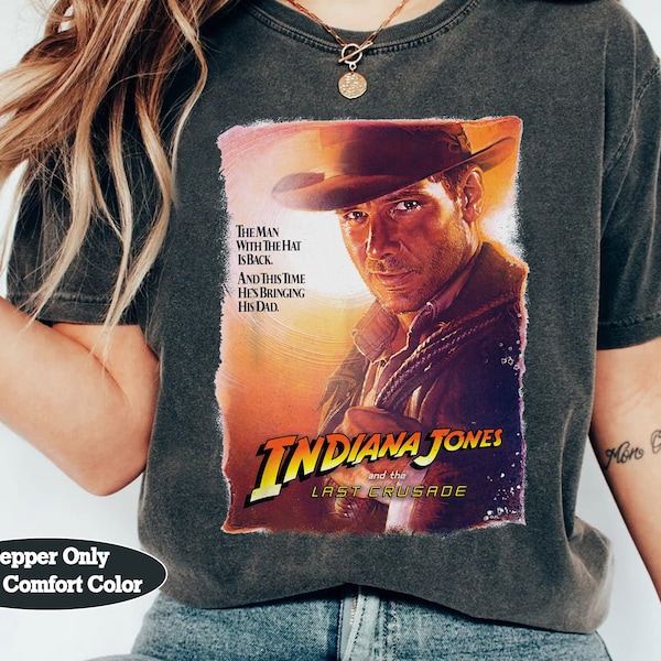 Disney Indiana Jones and the Last Crusade Poster Art Shirt, WDW Magic Kingdom Trip Unisex Comfort Colors® Tshirt Family Birthday Gift Tee