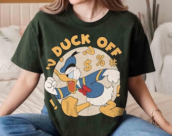 Retro 90s Donald Duck Off T-shirt, Disney Mickey and Friends Grumpy Duck Matching Tee, WDW Magic Kingdom Disneyland Family Holiday Trip Gift