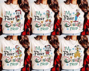 Mickey And Friends My First Disney Trip Christmas Shirt, Disney Xmas Sweatshirt, Disney First Trip T-shirt, Christmas Family Matching Shirt