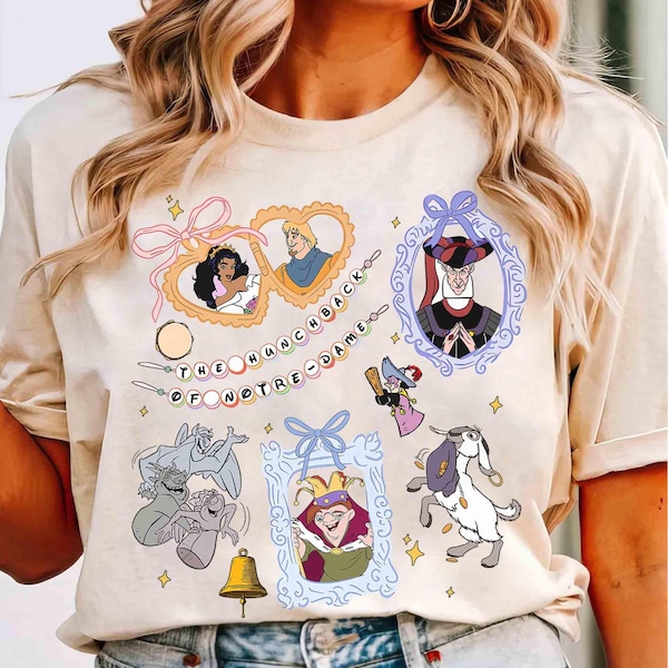 Coquette Bow Disney The Hunchback Of Notre Dame T-shirt, Esmeralda Blast Shirt, Gift For Her, WDW Disneyland Girls Family Trip 2026 Shirt