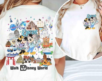 Disney Epcot Center Mickey & Minnie Traveler-shirt, Travel Around The World Tee, World Showcase, WDW Disneyland Family, Girl Trip Tee