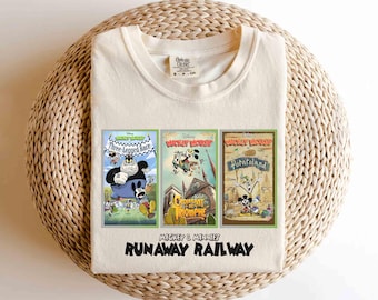 レトロなミッキー&ミニーのランナウェイ・レールウェイTシャツ レトロなミッキー&ミニーのランナウェイ・レールウェイTシャツ